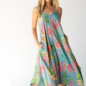NEW! Natural LIife Katrina Neon Floral Maxi Dress - XS